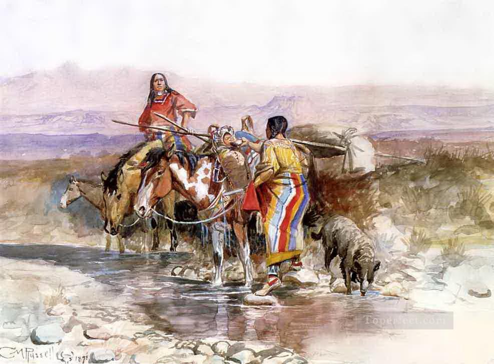 durstig 1898 Charles Marion Russell Indianer Ölgemälde
